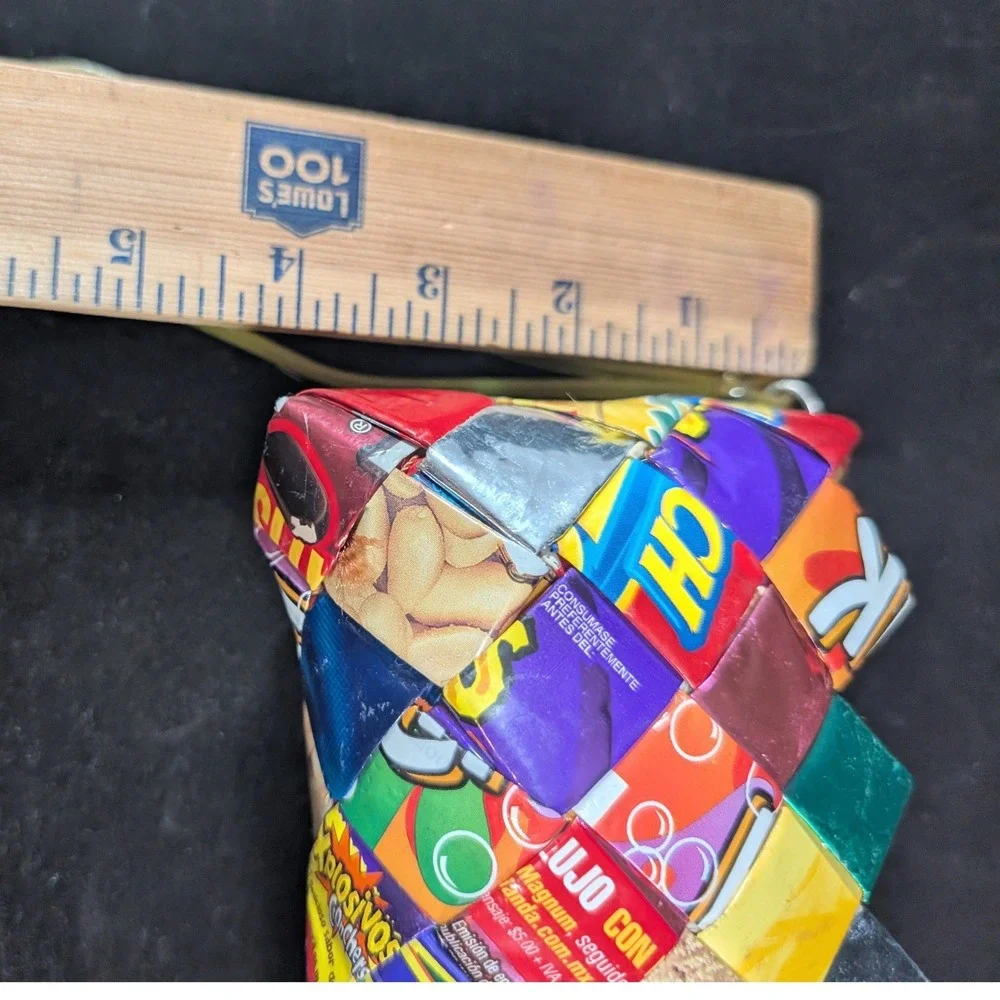 Y2k Woven‎ Candy Wrapper Wristlet Clutch Recycled Snack Bag Handbag Multicolor